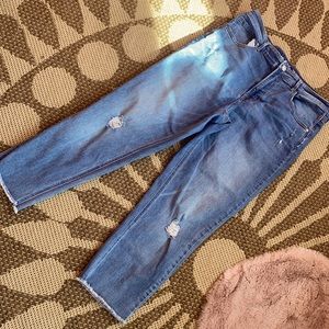 R Jeans The High Rise Blue Jeans with rough hem 🍄